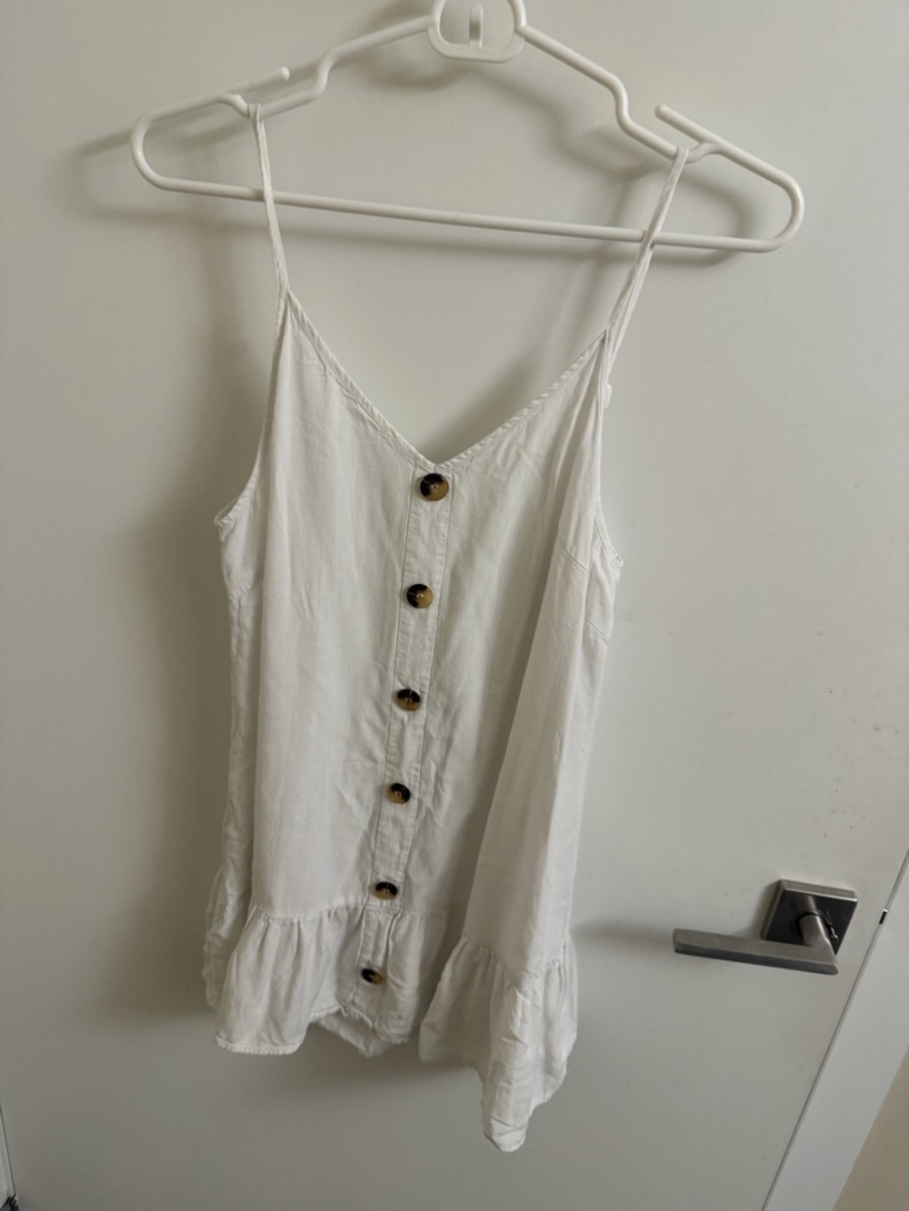 Cupshe White Button-Front Mini Dress/Cover Up